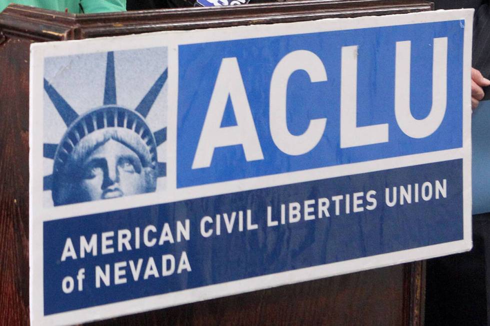 The American Civil Liberties Union filed a complaint Wednesday, Aug. 14, 2024, against the Neva ...