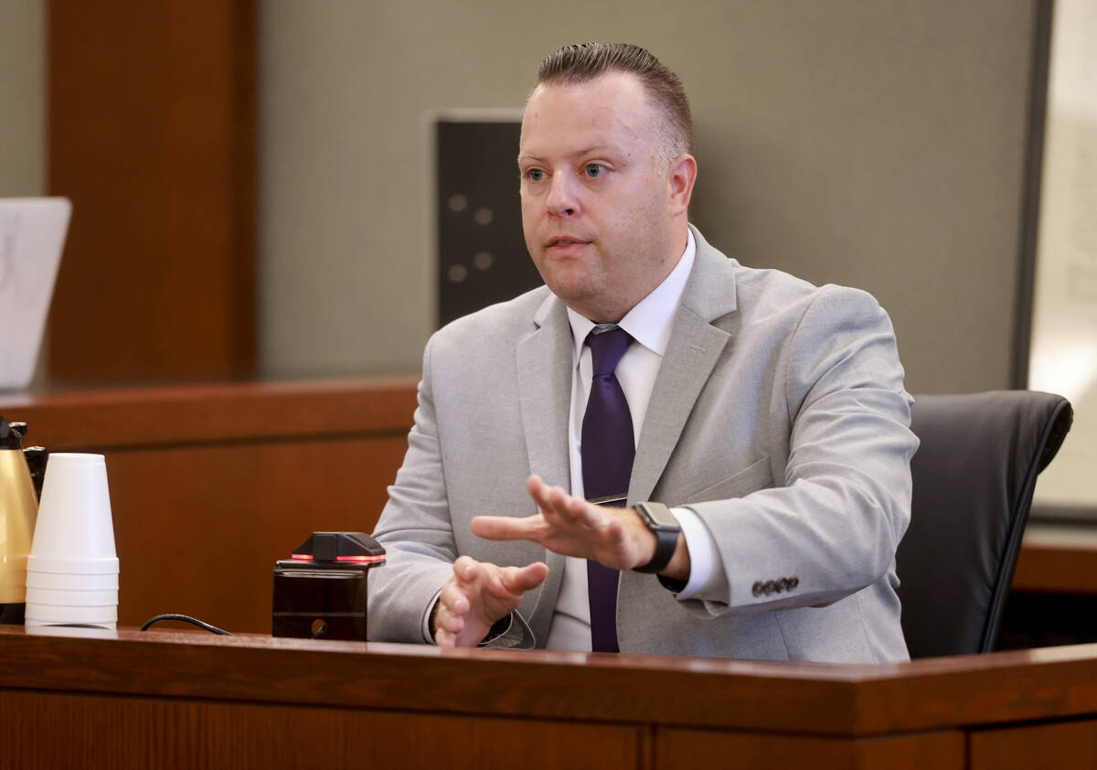 Metropolitan Police Department Detective James Milligan testifies on the witness stand on the f ...