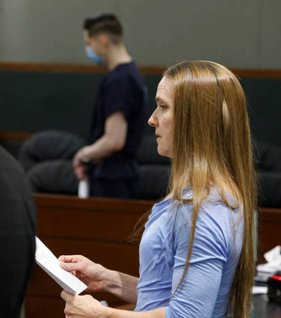 Kara Davis, the mother of Paula Davis, delivers her victim impact statement during the sentenci ...