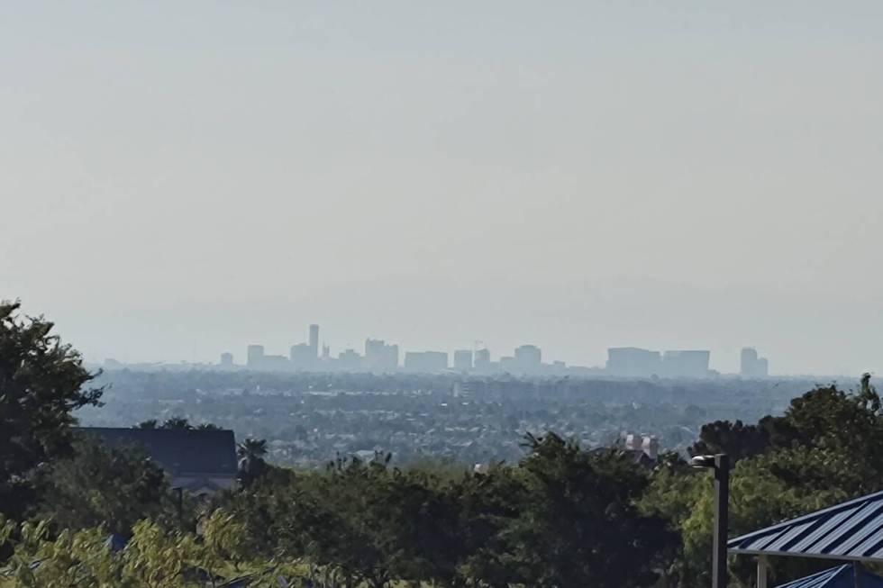 The Las Vegas Strip is seen from Lone Mountain and the 215 Beltway in Las Vegas on Saturday, Ju ...