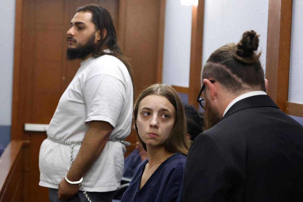 Nathan Nava, left, and Emiley Ridout appear in court at the Regional Justice Center, on Tuesday ...