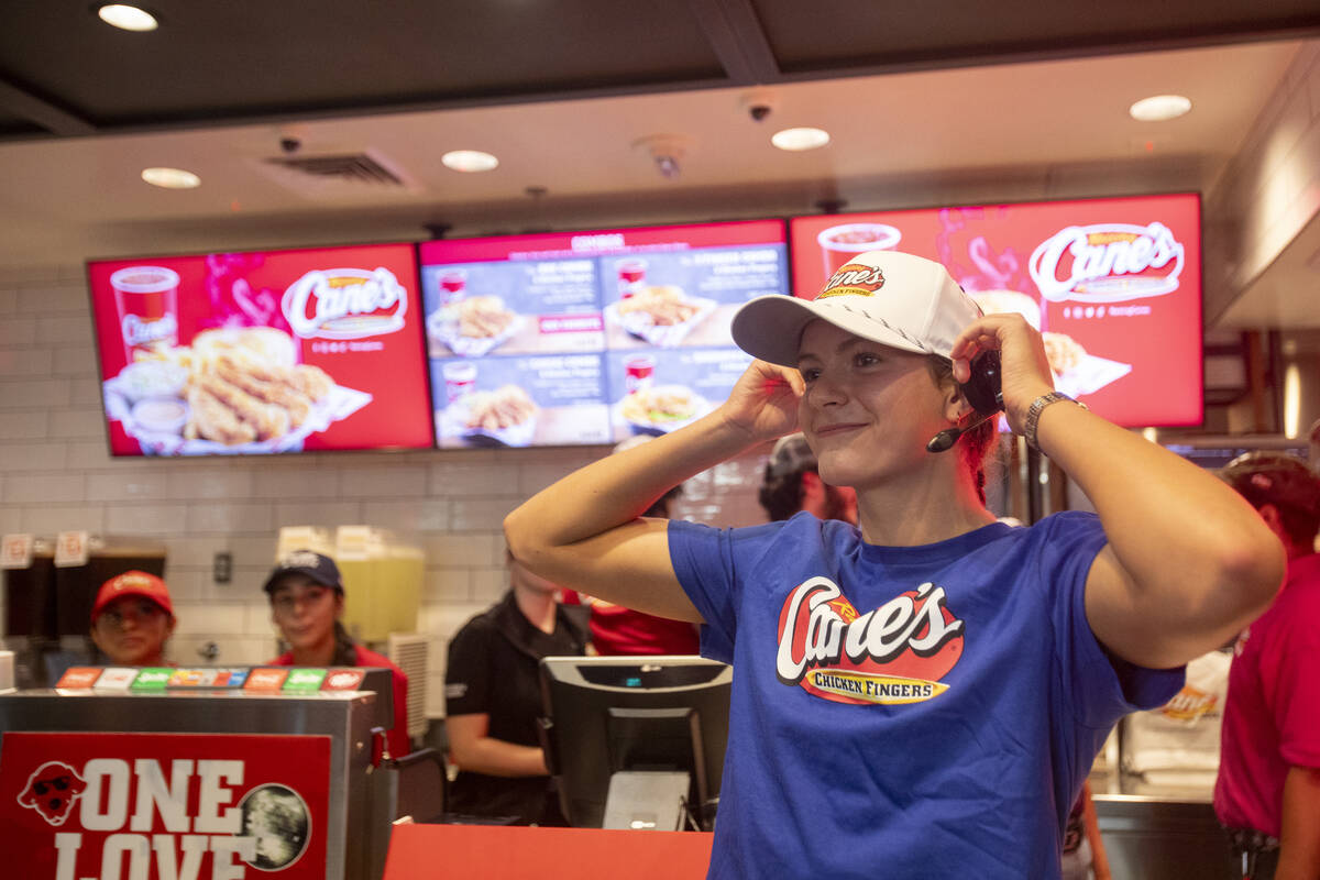 Olympic medalist Katie Grimes adorns a headset during a promotional homecoming “shift&#x ...