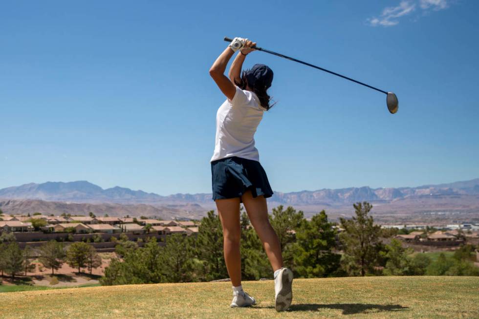 Coronado’s Justice Pantelas-Hemmers drives the ball during the 5A Desert League girls go ...