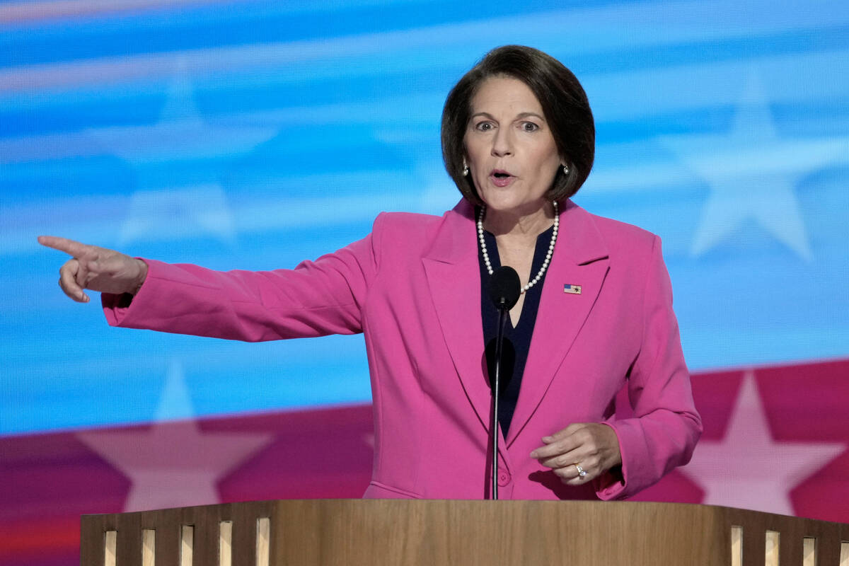 Sen. Catherine Cortez Masto, D-Nev., speaks during the Democratic National Convention Wednesday ...