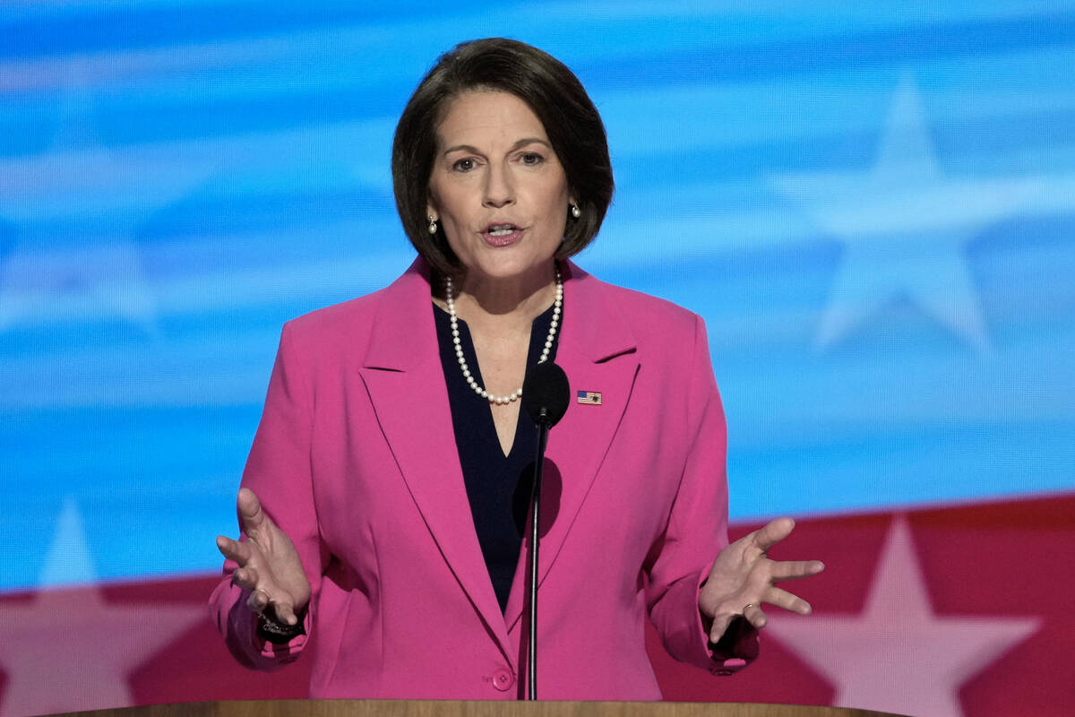 Sen. Catherine Cortez Masto, D-Nev., speaks during the Democratic National Convention Wednesday ...