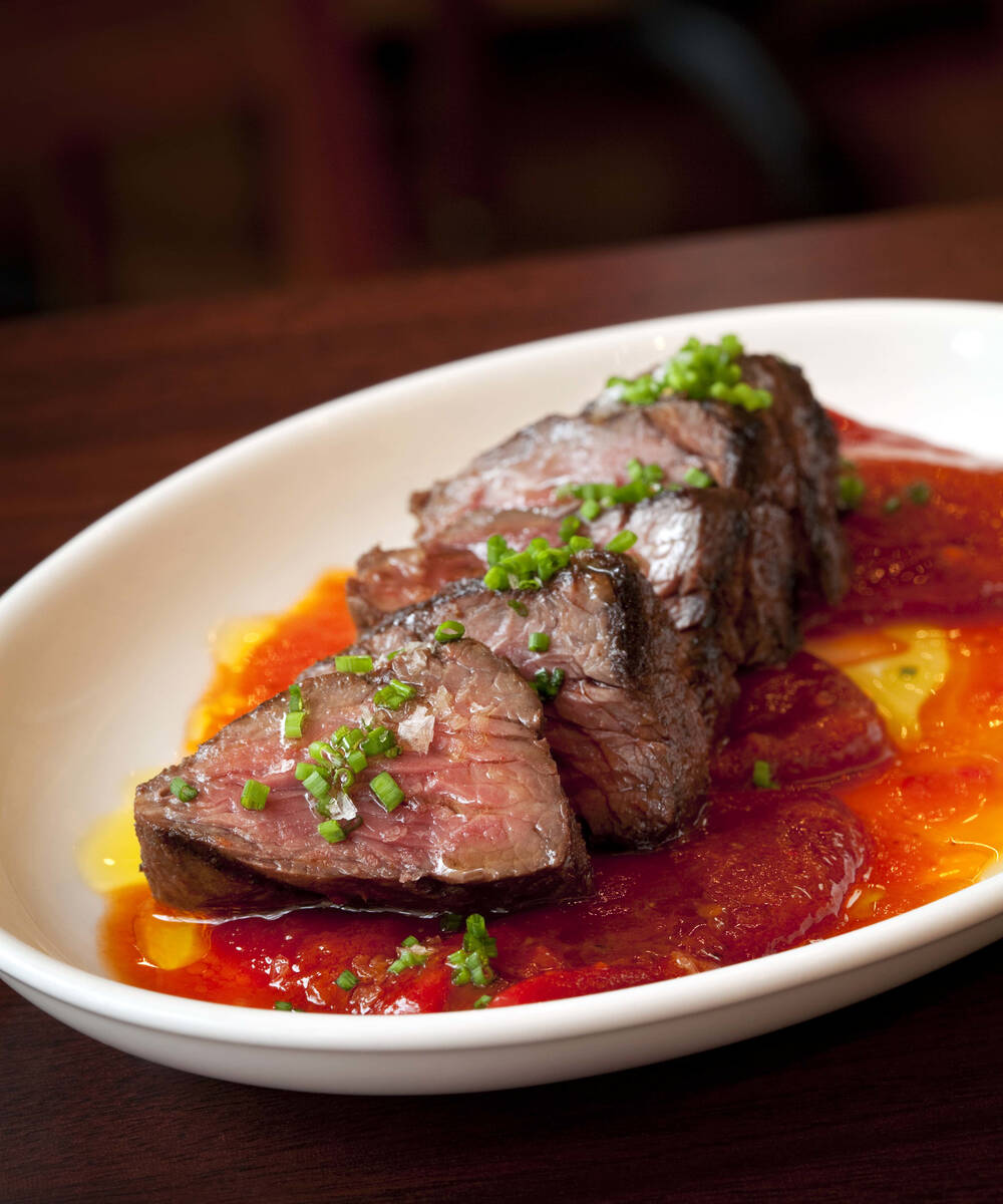 Prime striploin with heirloom tomatoes from Jaleo by José Andrés in The Cosmopolitan of Las V ...