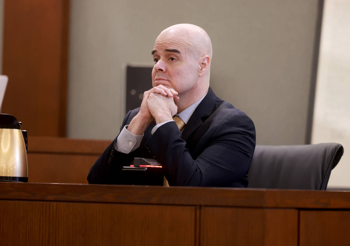 Robert Telles waits to continue his narrative on the witness stand on the ninth day of his murd ...