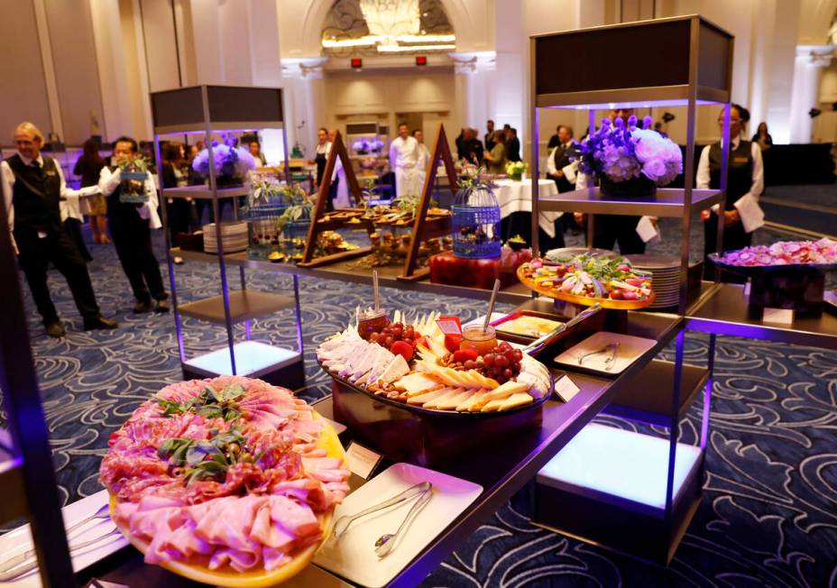 Cold cuts and various types of cheeses are displayed during the unveiling of the Venetian Resor ...