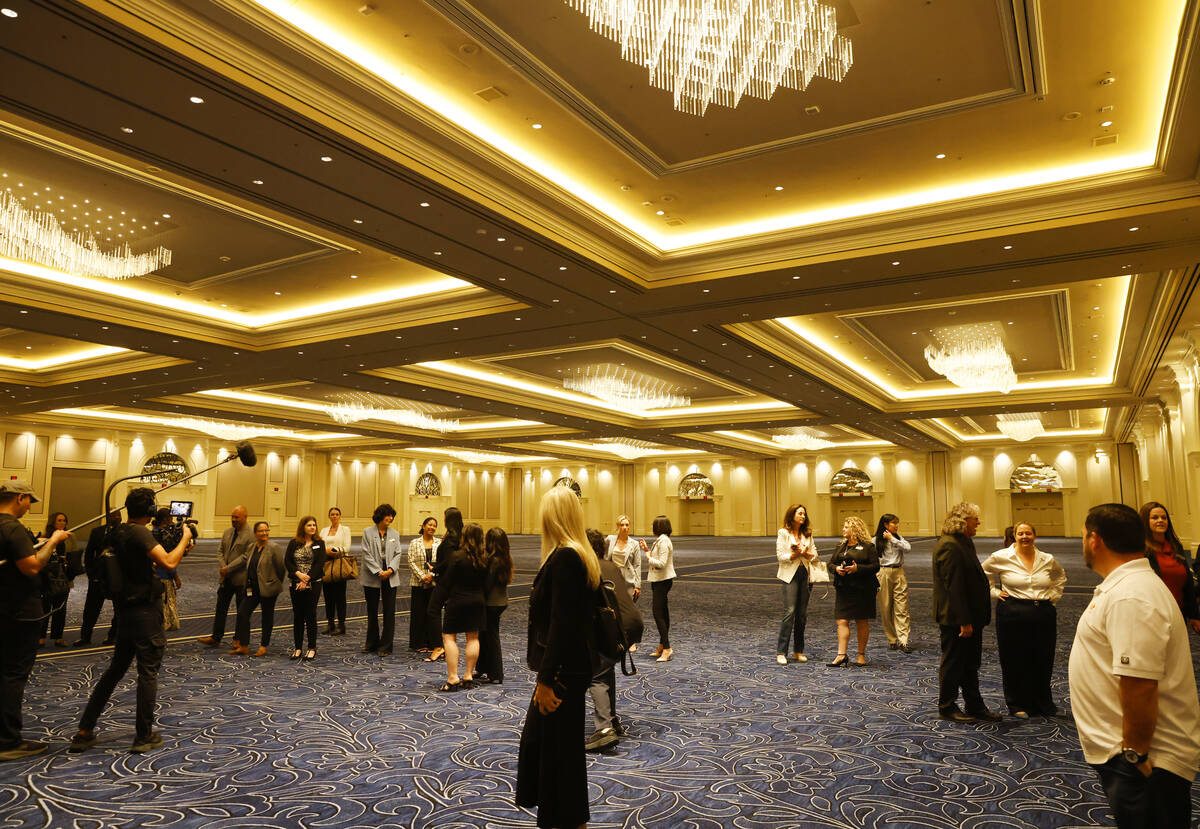 Guests attend the opening of the Venetian Resort Las Vegas new conference center, which is part ...