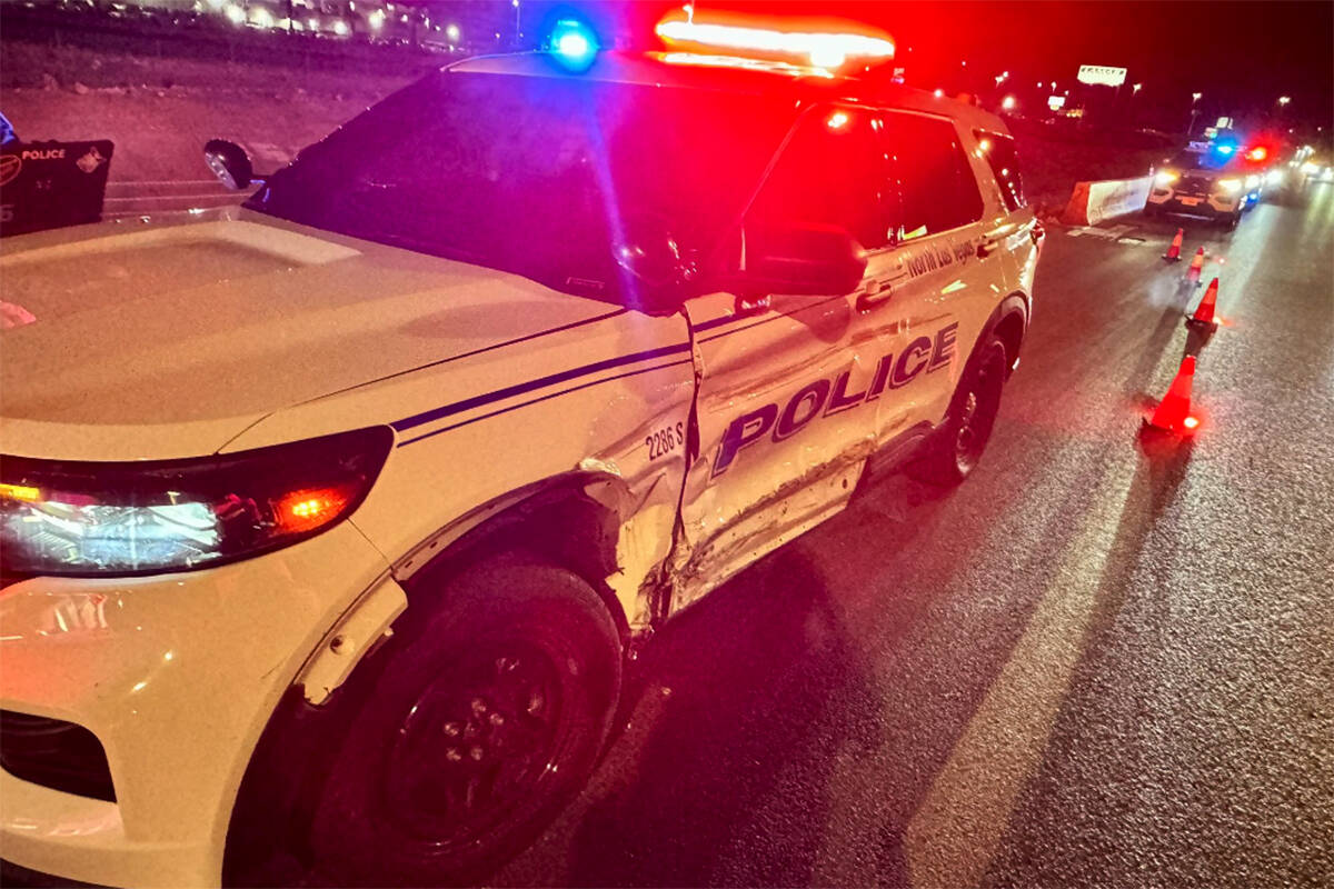 An officer with the North Las Vegas Police Department was struck by a suspected impaired driver ...