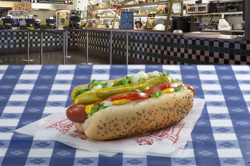 A Chicago-style hot dog from Portillo's, the chain known for its Chicago-inspired food. In Sept ...