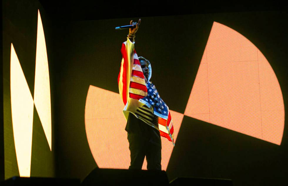 A$AP Rocky performs at the Bacardi stage during the final day of the Life is Beautiful festival ...