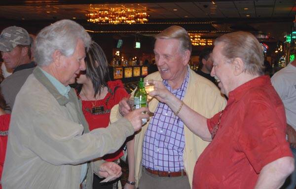 Off-road racing pioneers K.J. Howe, left, Mel Larson, center and Norm Johnson share stories and ...