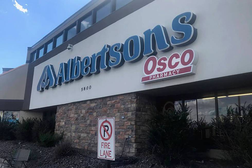 The entrance to an Albertson's grocery store is shown on Saturday, Aug. 24, 2024, in Cheyenne, ...