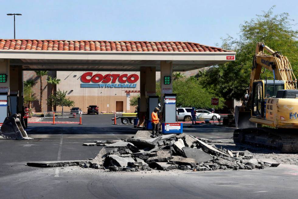 Construction is underway at a Costco gas station on Marks Street, on Monday, Aug. 26, 2024, in ...