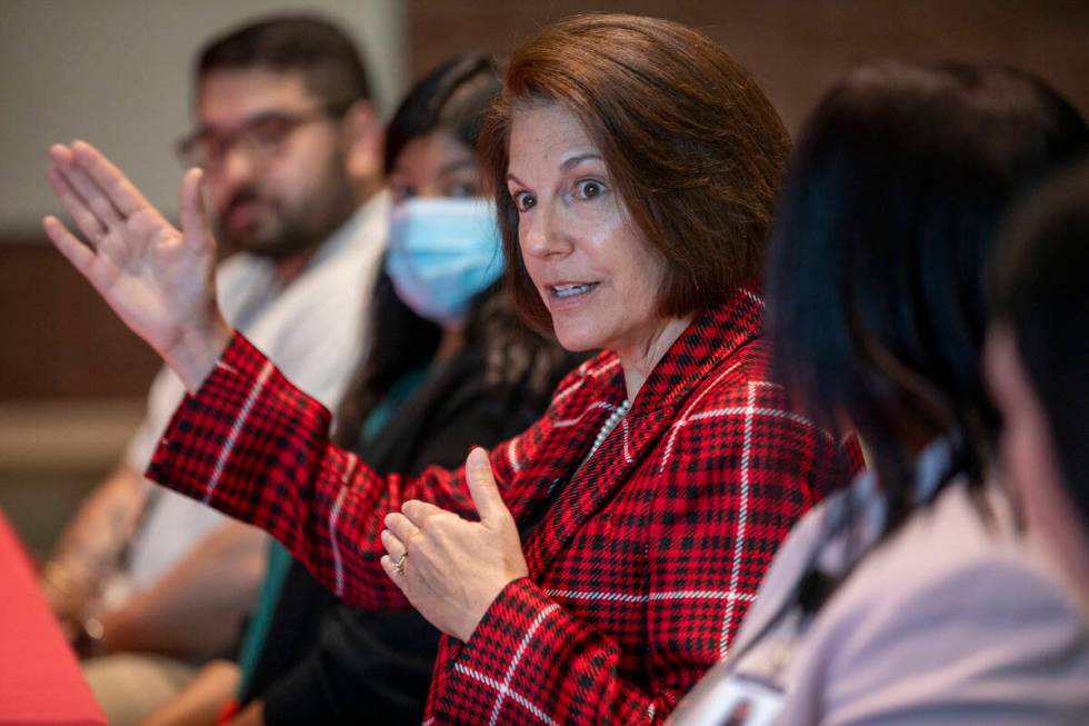 U.S. Sen. Catherine Cortez Masto, D-Nev., speaks during a roundtable discussion at UNLV/CSUN Pr ...