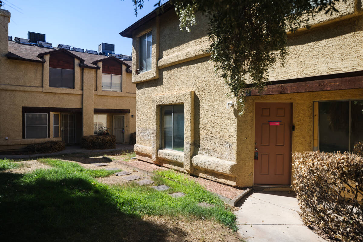 Homes in Somerset Park, a neighborhood in Henderson, Tuesday, Aug. 27, 2024. Residents received ...