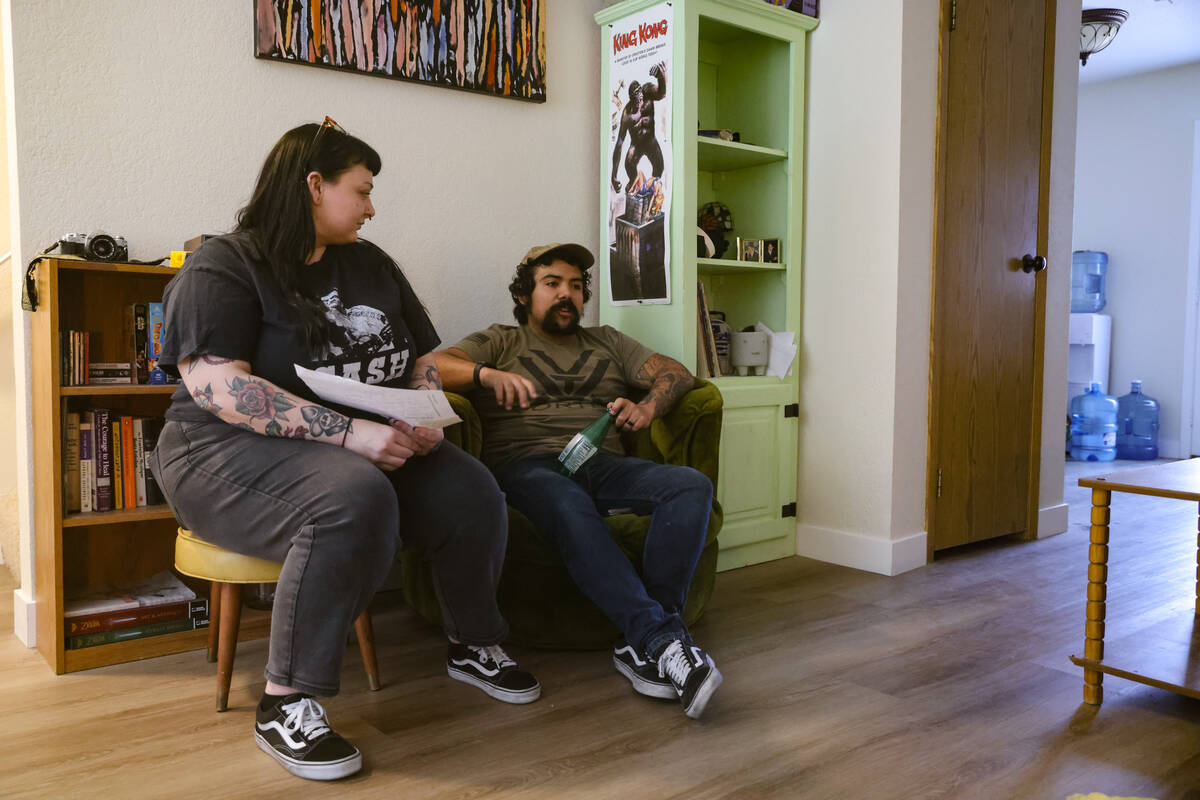 Sarah Martinez and her husband Rick Martinez speak to the Review-Journal at their home in Somer ...