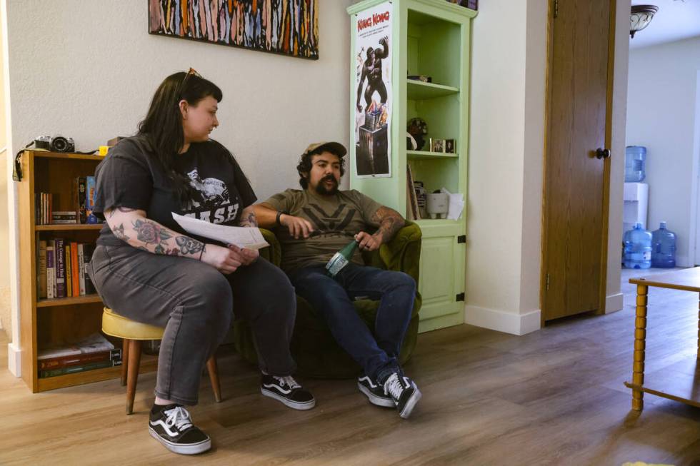 Sarah Martinez and her husband Rick Martinez speak to the Review-Journal at their home in Somer ...