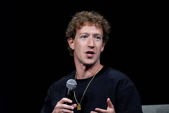 Mark Zuckerberg, chief executive officer of Meta, speaks during an appearance at SIGGRAPH 2024, ...