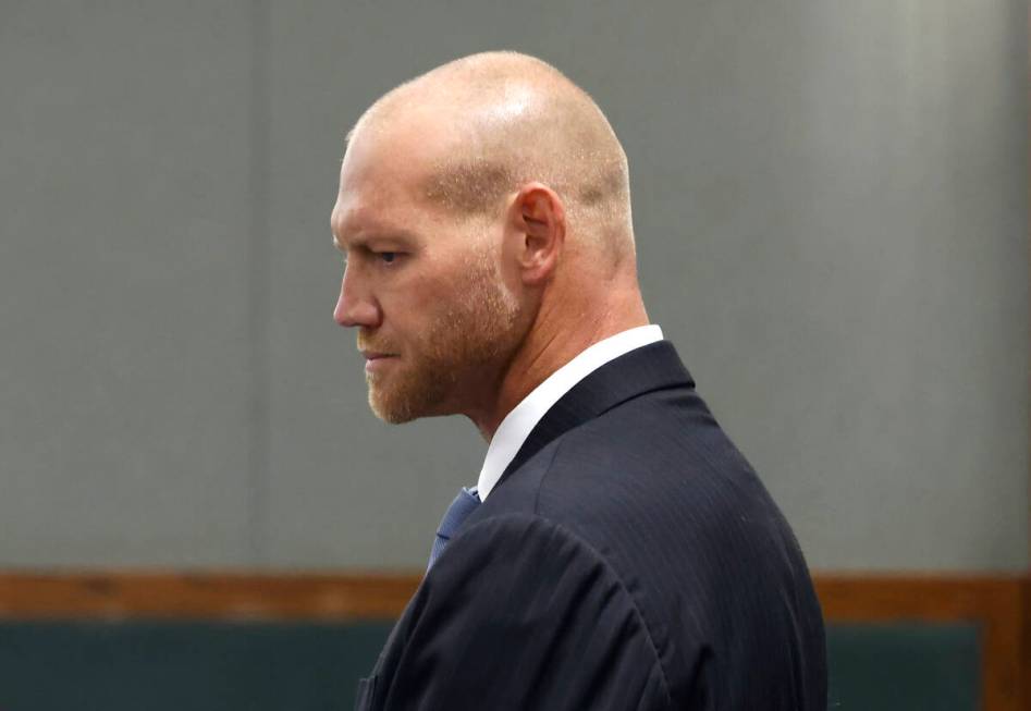 Daniel Rodimer, right, appears in court during a hearing at the Regional Justice Center, on Thu ...