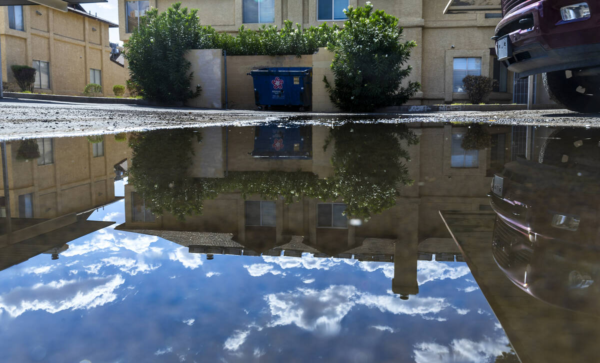 Water continues to pool in one of many carports in the Somerset Park community where seeping is ...