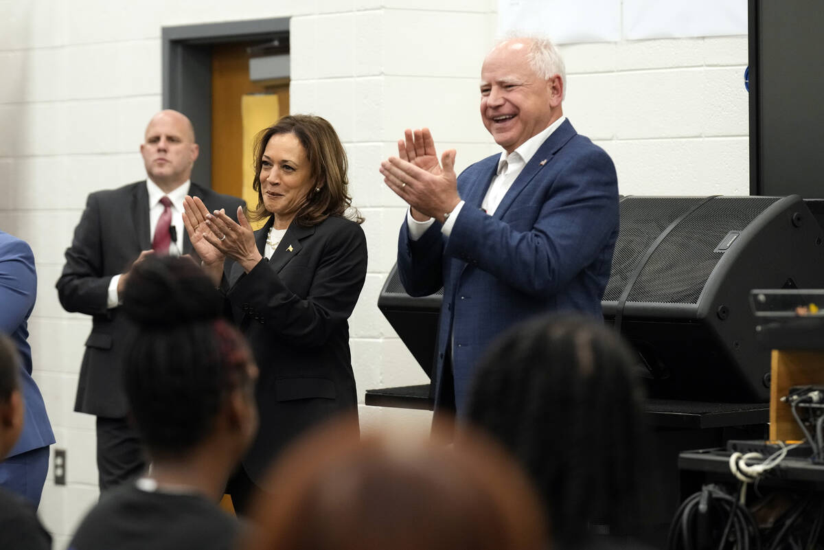 Democratic presidential nominee Vice President Kamala Harris and Democratic vice presidential c ...