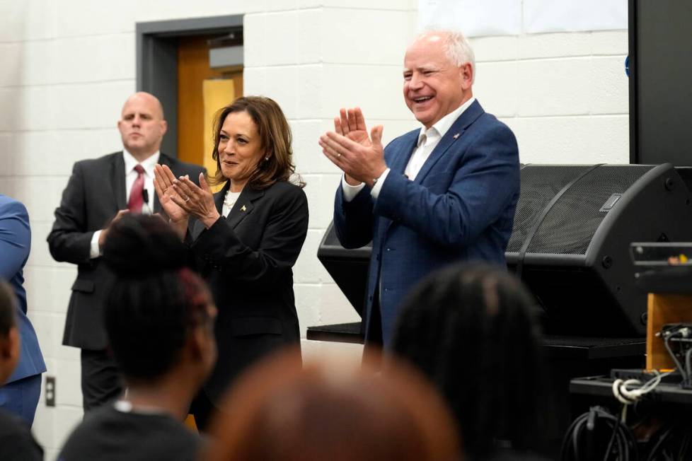 Democratic presidential nominee Vice President Kamala Harris and Democratic vice presidential c ...