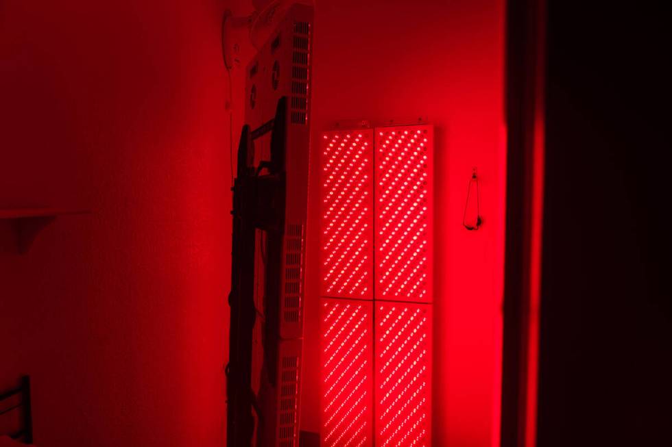 Red light panels using medical grade red light therapy at KG Recovery Lounge in Las Vegas, Tues ...