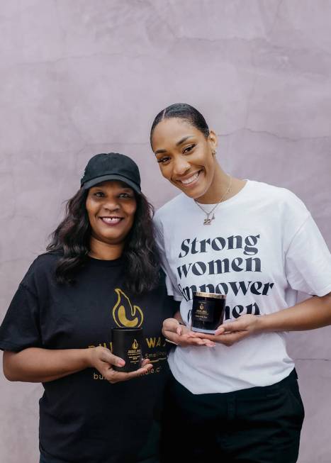 A'ja Wilson and her mother, Eva Rakes Wilson, started Burnt Wax candle company in 2021 with pro ...