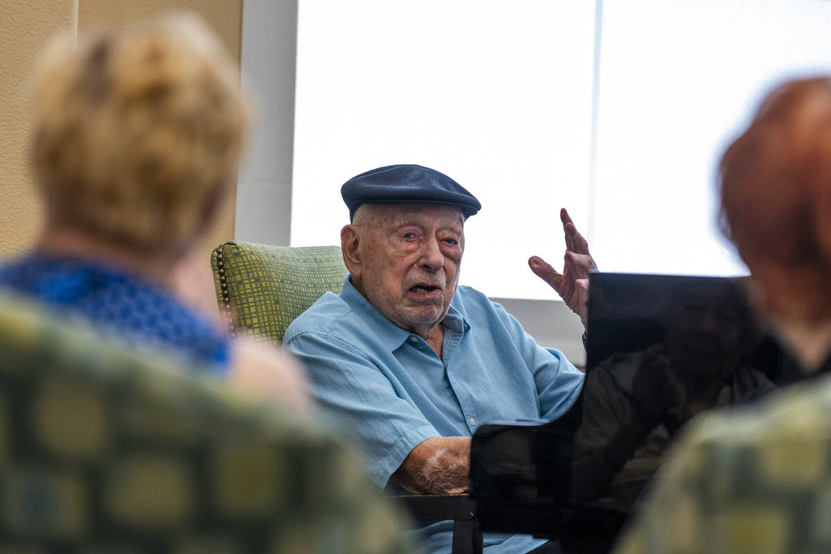 95-year-old pianist Don "Pops" Friend chats with his audience as he plays his finale ...