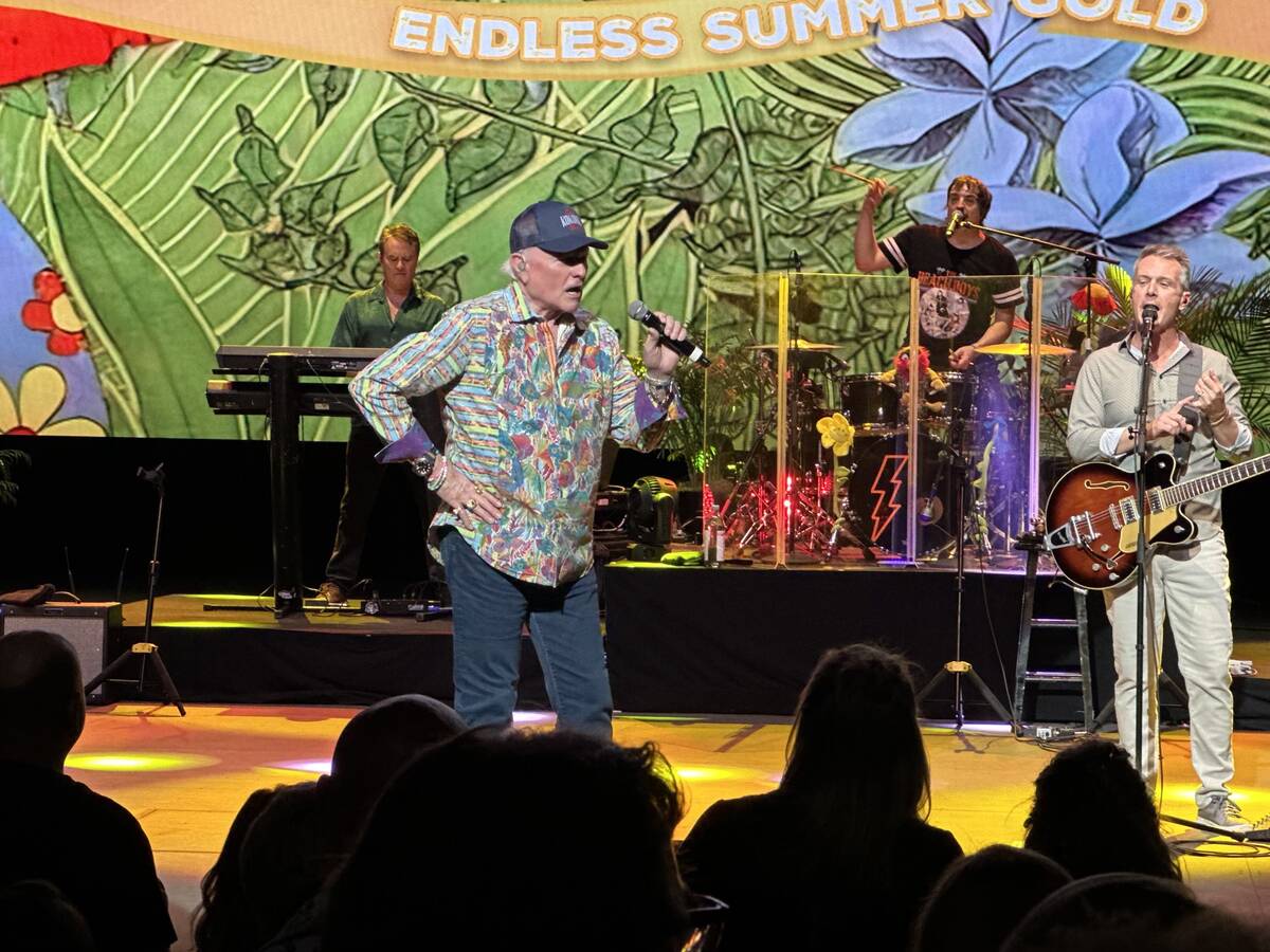 Rock 'n' roll legend Mike Love is shown during the Beach Boys show at The Venetian Theatre on W ...