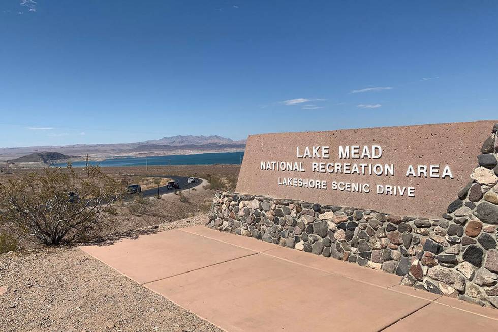 A sign is seen for Lake Mead National Recreation Area. (Hali Bernstein Saylor/Boulder City Review)