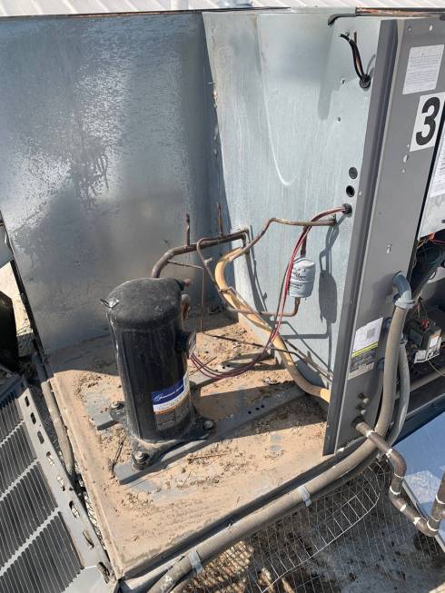 A damaged electrical unit at Able Baker Brewing in the 1500 block of South Main Street after so ...