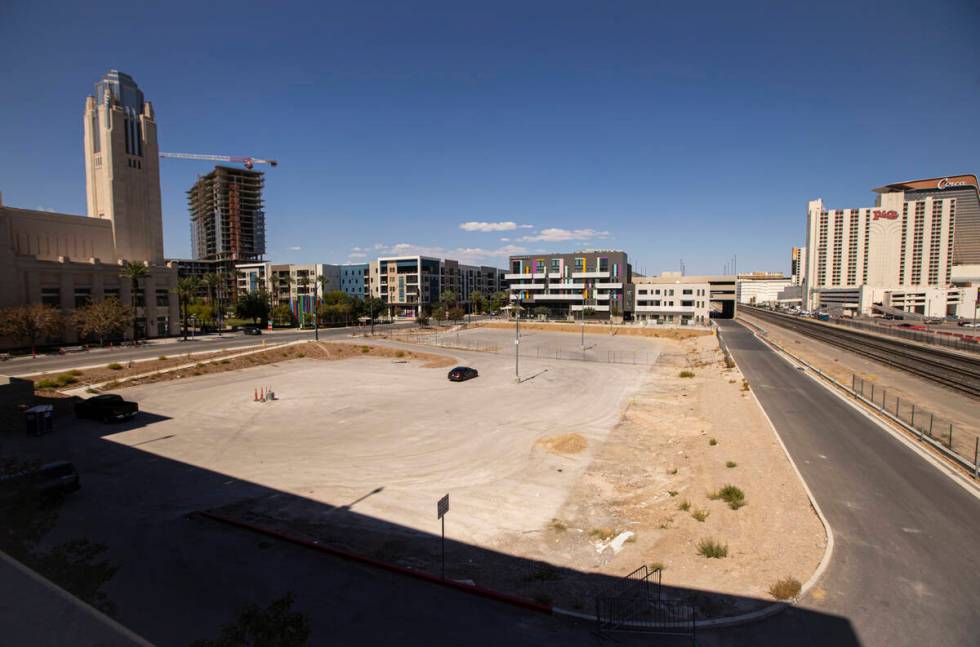 The proposed site of the Las Vegas Museum of Art is seen in Symphony Park on Wednesday, Sept. 4 ...