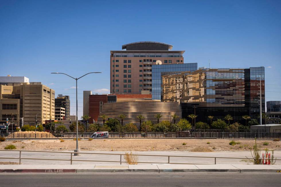 The proposed site of the Las Vegas Museum of Art is seen in Symphony Park on Wednesday, Sept. 4 ...