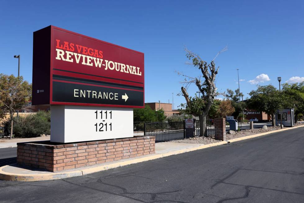 FILE - The entrance to the Las Vegas Review-Journal campus is shown at 1111 W. Bonanza Road in ...