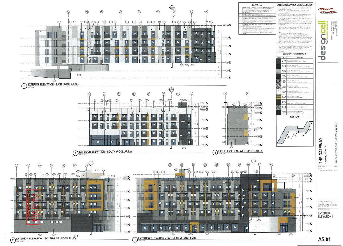 The planned exterior of The Gateway facing Las Vegas Boulevard South (City of Las Vegas documents)