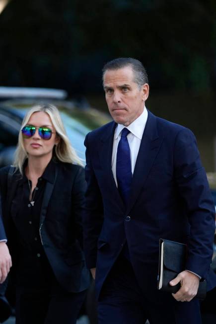 Hunter Biden, right, and his wife, Melissa Cohen Biden, arrive in federal court for jury select ...