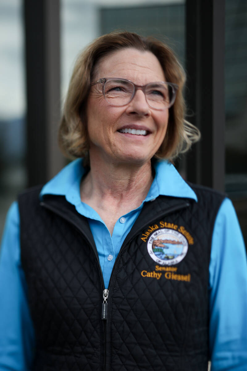 Sen. Cathy Giessel, R-Alaska, at her office on Monday, Aug. 26, 2024, in Anchorage, Alaska. (El ...