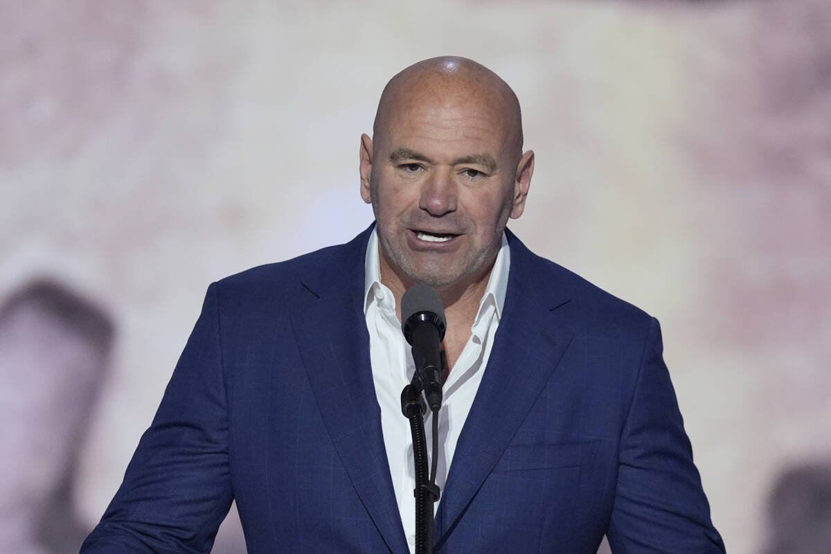 Dana White, CEO of Ultimate Fighting Championship, speaks during the Republican National Conven ...