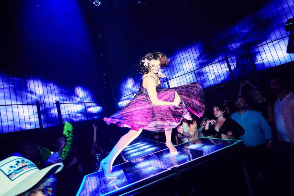 Virginia Cruse is shown in a scene from the premiere of the Spiegelworld production "DiscoShow" ...