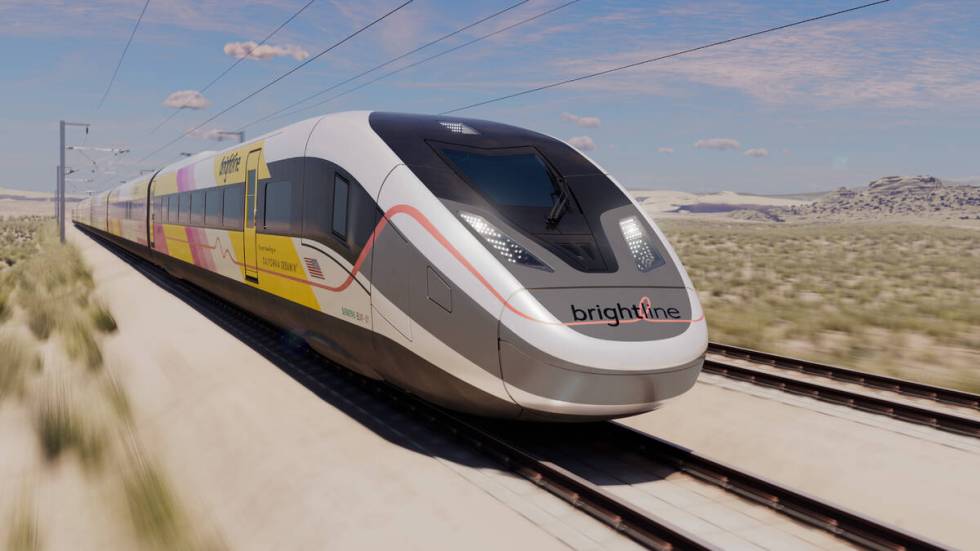 A rendering of a Siemens Mobility American Pioneer 220 train, which will be used on Brightline ...