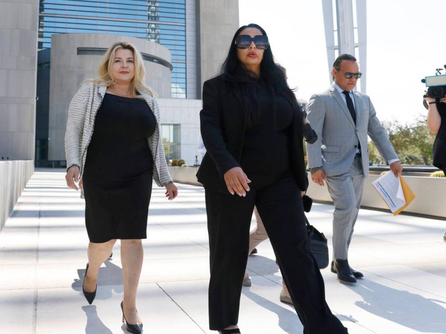 Former Las Vegas City Councilwoman Michele Fiore, left, who pleaded not guilty to federal charg ...