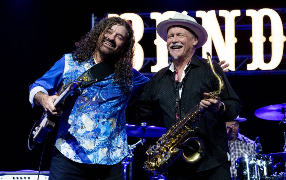 Tab Benoit, left, and Jimmy Carpenter are shown during Big Blues Bender, held at Westgate Las V ...