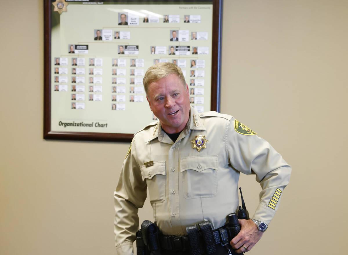 Clark County Sheriff Kevin McMahill speaks during an interview with the Review-Journal at Metro ...