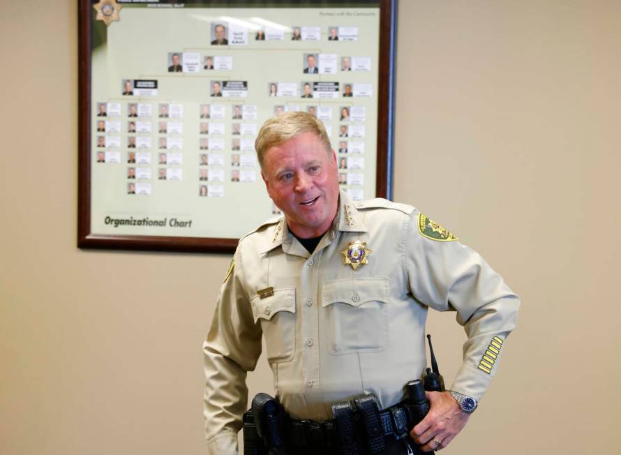 Clark County Sheriff Kevin McMahill speaks during an interview with the Review-Journal at Metro ...