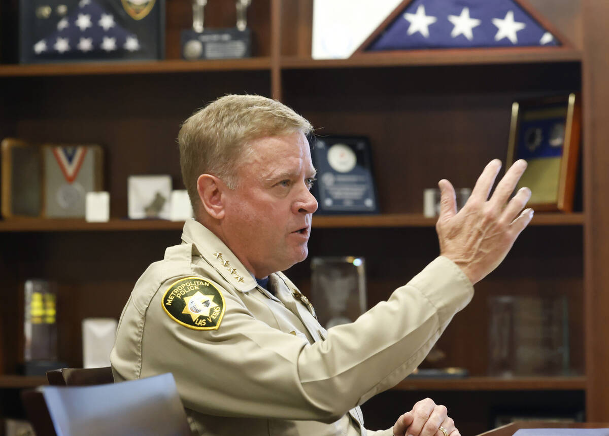 Clark County Sheriff Kevin McMahill speaks during an interview with the Review-Journal at Metro ...