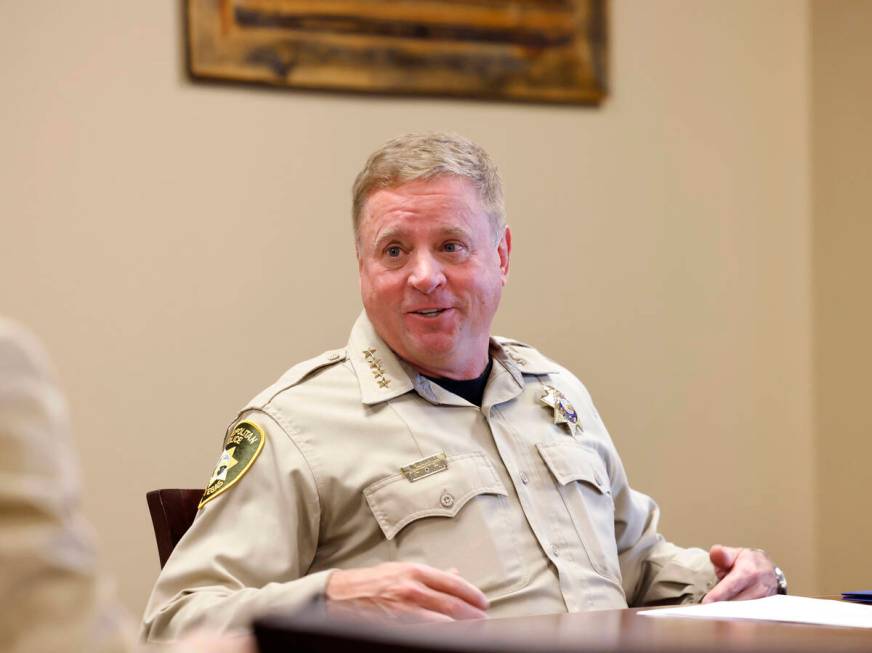 Clark County Sheriff Kevin McMahill speaks during an interview with the Review-Journal at Metro ...