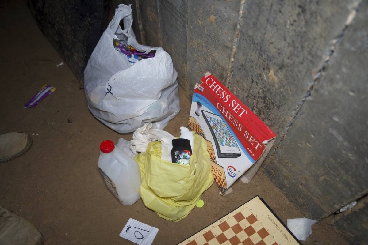 This undated photo released by the Israel Defense Forces shows the Gaza tunnel where it says si ...